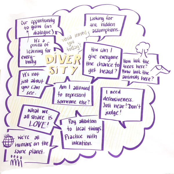 graphic recording graphic facilitation diversity IFVP listening for diversity drawing change
