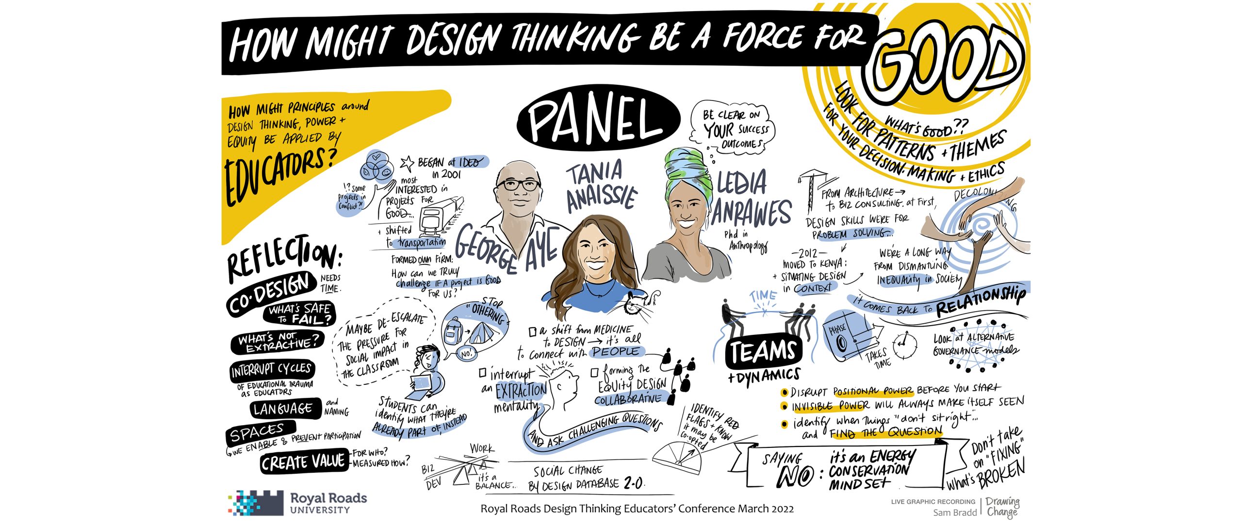 graphic facilitation RRU Design Thinking panel equity and design for good