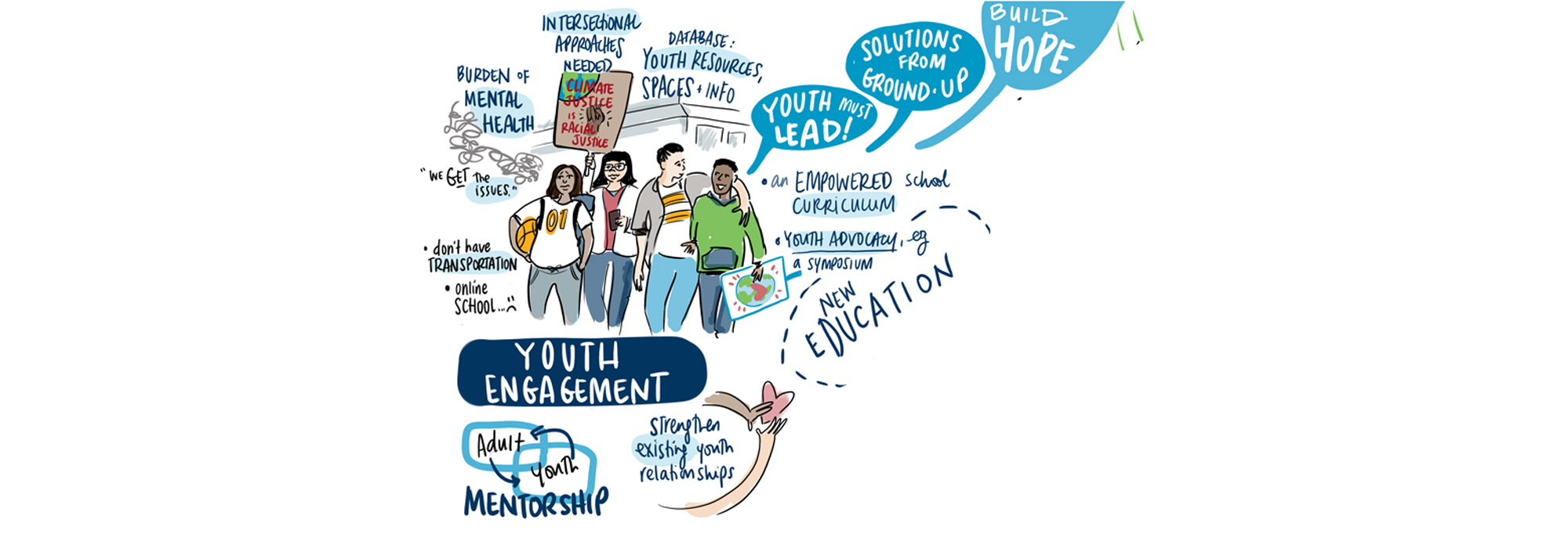 Rural-Health illustration closeup of youth engagement created by drawing change